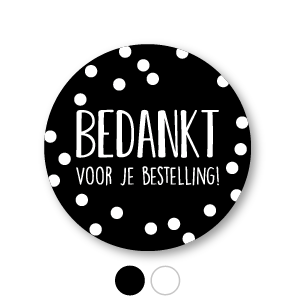 Bedankt voor je bestelling stickers confetti rond