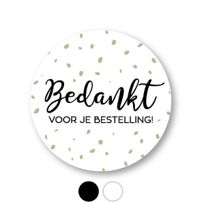 Bedankt voor je bestelling stickers stipjes goud rond