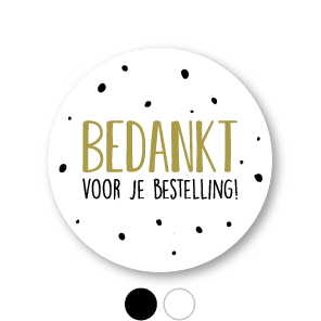 Bedankt voor je bestelling stickers stipjes rond