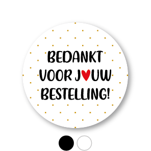 Bedankt voor je bestelling stickers stippen hartje rond