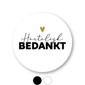 Hartelijk bedankt stickers hartje rond