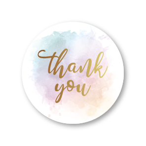 Thank you stickers aquarel rond