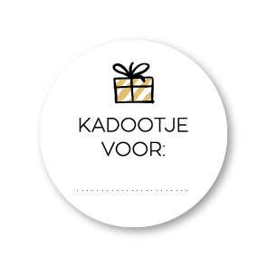 Beschrijfbare stickers 'Kadootje voor' rond