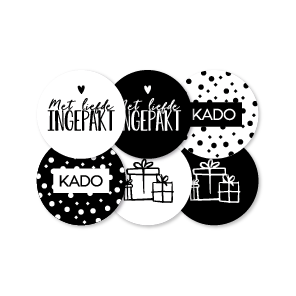 Kado stickers Combi Set rond