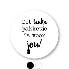 Stickers 'Dit leuke pakketje is voor jou' rond