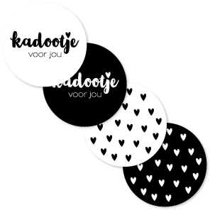 Stickers 'Kadootje voor jou' Combi Set rond