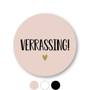 Stickers 'Verrassing' hartje rond