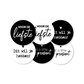 Stickers 'Voor de liefste' Combi Set rond