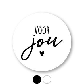 Stickers 'Voor jou' script hartje rond