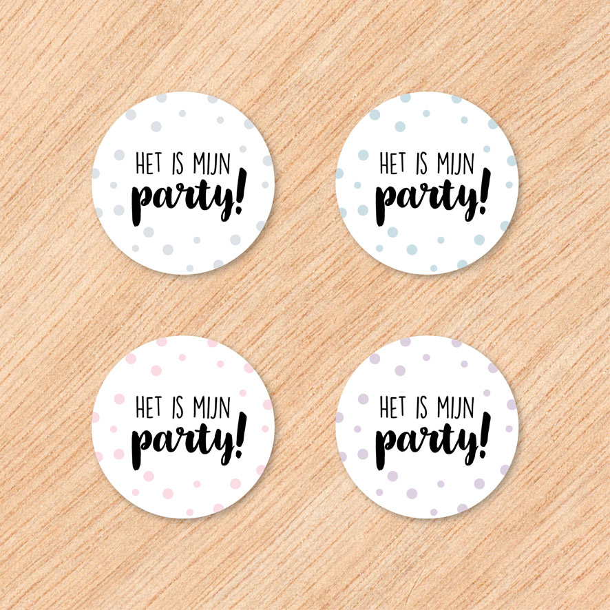 Levering keuken Uitgaven Stickers 'Het is mijn party' Combi Set | Kortingsticker.nl