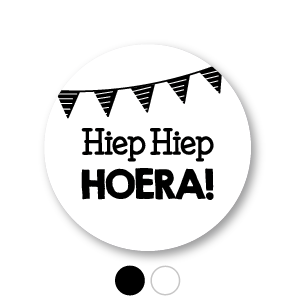 Stickers 'Hiep hiep hoera' slingers rond