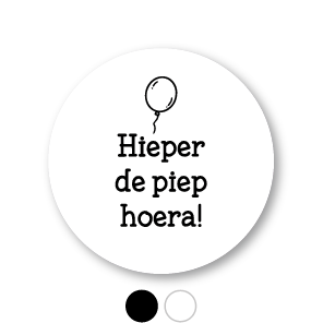 Stickers 'Hieper de piep hoera' rond