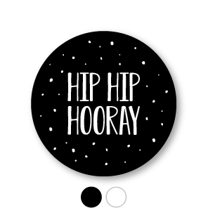 Stickers 'Hip hip hooray' rond