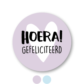 Stickers 'Hoera gefeliciteerd' rond