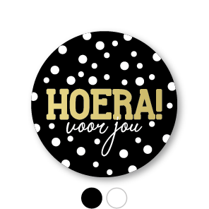 Stickers 'Hoera voor jou' rond