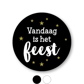 Stickers 'Vandaag is het feest' rond