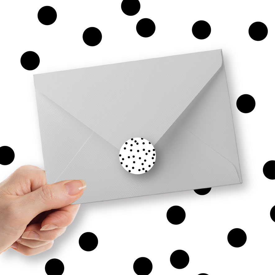 Sticker 'Confetti' wit rond patronen envelop