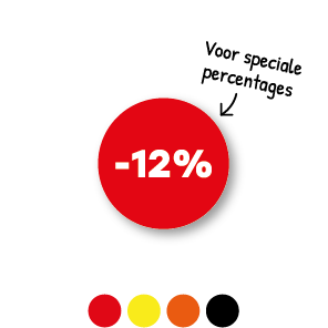 Kortingsstickers met eigen percentage rond 15mm