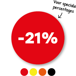 Kortingsstickers met eigen percentage rond 30mm