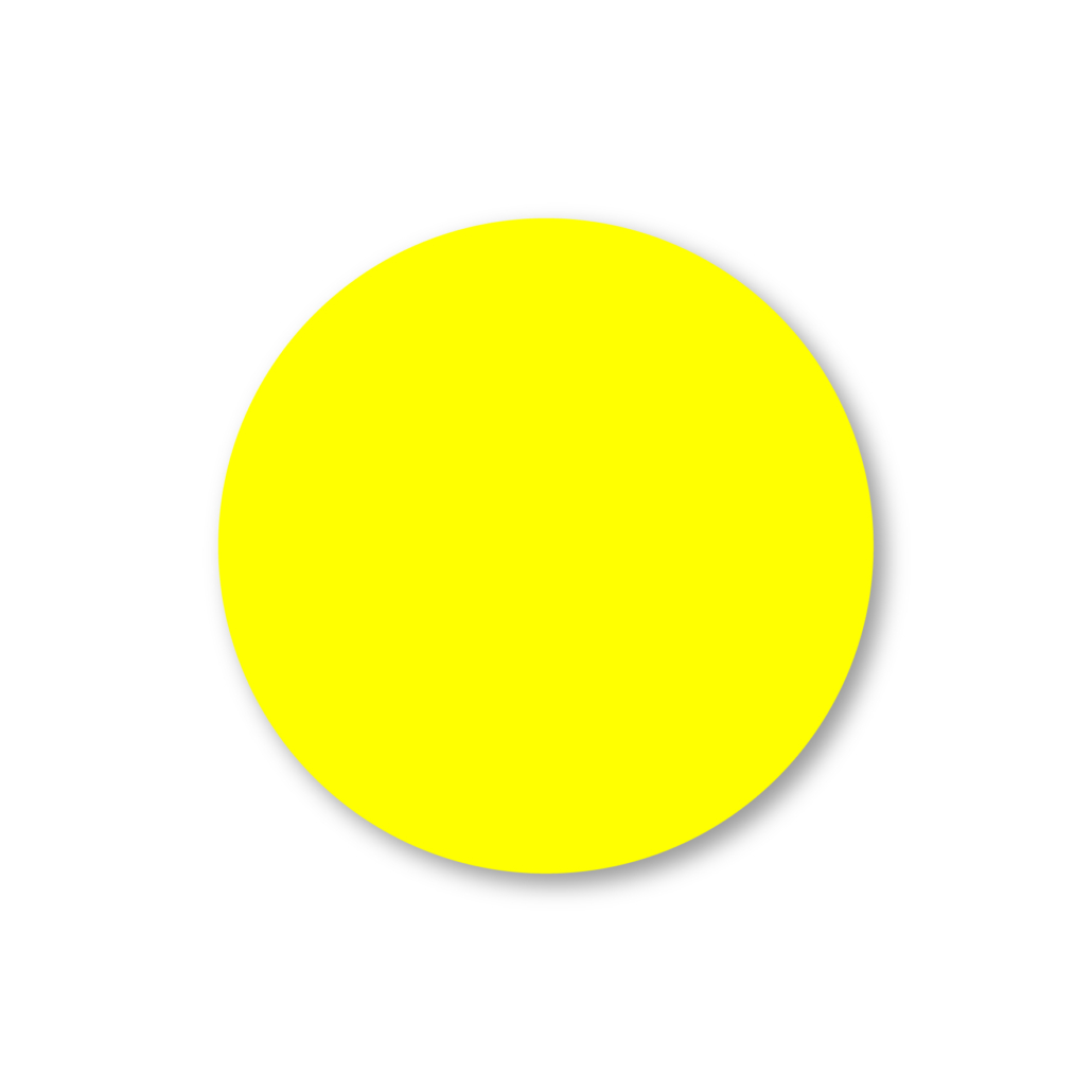 Blanco stickers fluor geel rond