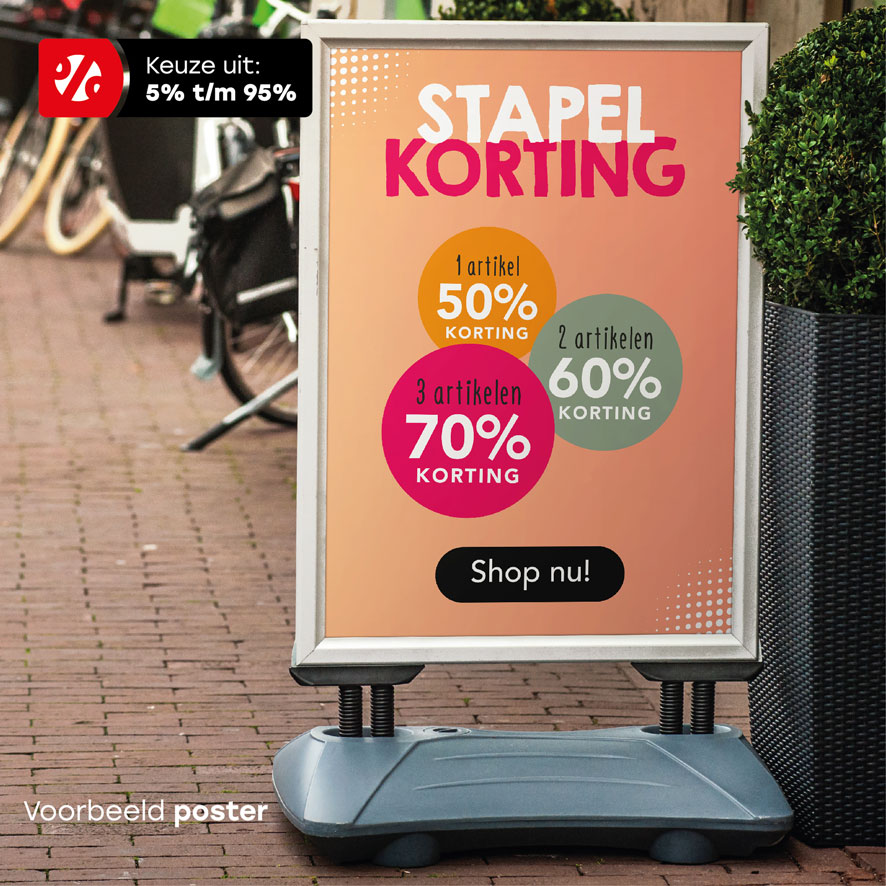 Stapelkorting poster, Kleurverloop, stoepbord