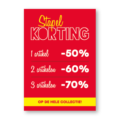 Stapelkorting poster, Op de hele collectie, rood