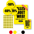 Alles moet weg poster, Kortingsstickers