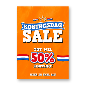 Koningsdag Korting poster