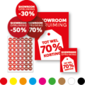 Showroom Opruiming poster, Kortingsstickers