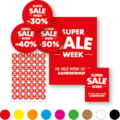 Super Sale week poster, Kortingsstickers