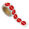 Sale stickers op rol rood rond 30mm
