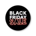 Black Friday Sale stickers Neon zwart rond 30mm