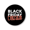 Black Friday Deals stickers Neon zwart rond 30mm