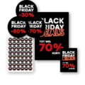 Black Friday Deals Neon poster, Kortingsstickers