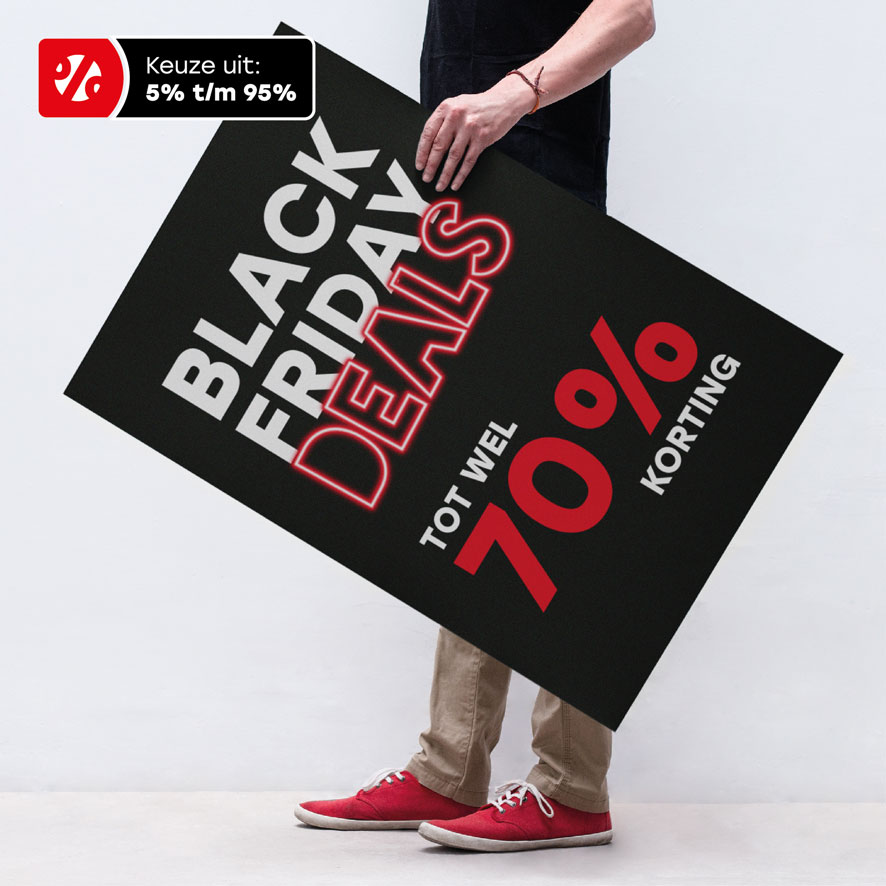 Black Friday Deals korting poster Neon Kortingsticker